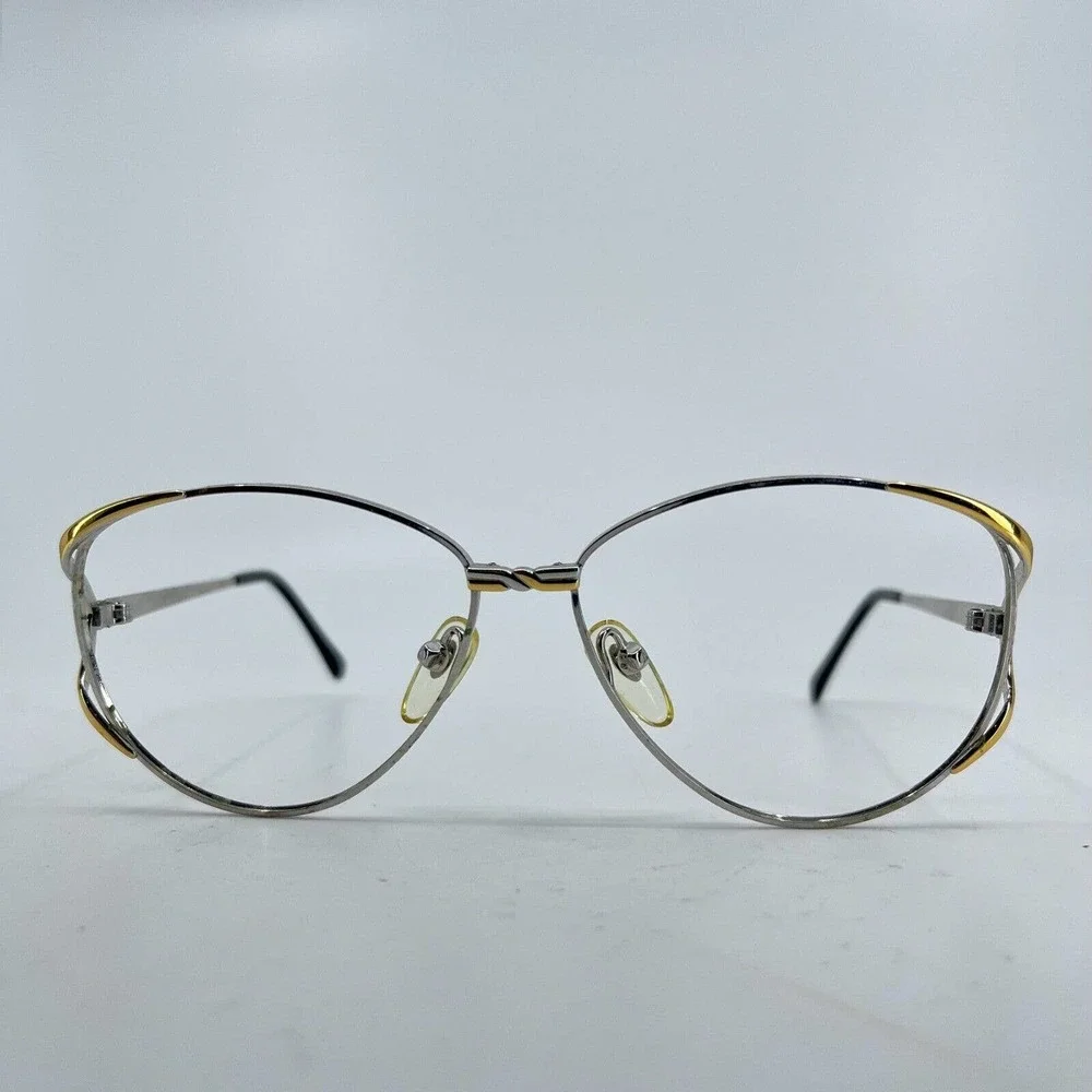 Genny 530 5030 Eyeglass Frames 57-14 Silver Gold Full Rim‎ Ovals H7100